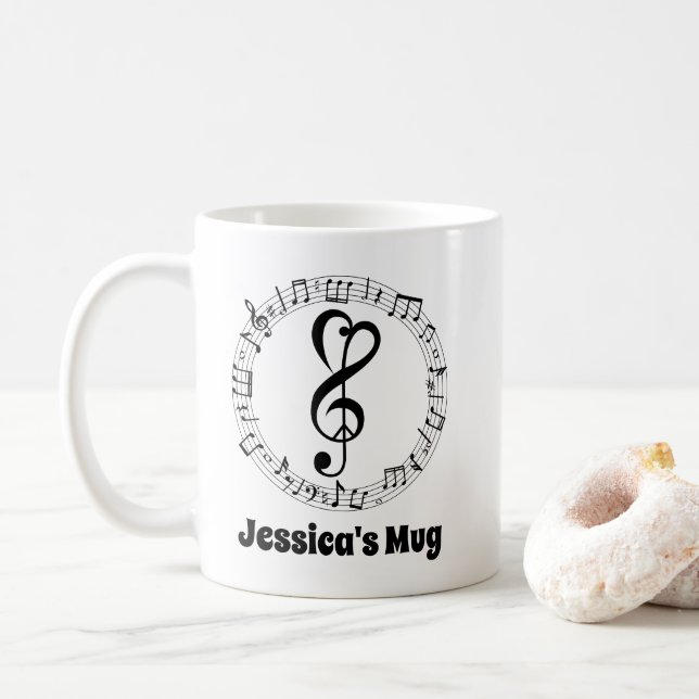 Band Director Musician Music Gift Coffee Mug (With Donut)