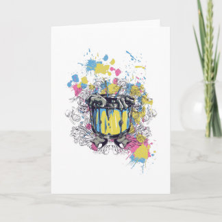 band, drum, bass, musician, jazz, funny drummer card