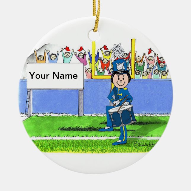 Band, Drum Snare - Female Ceramic Tree Decoration (Front)