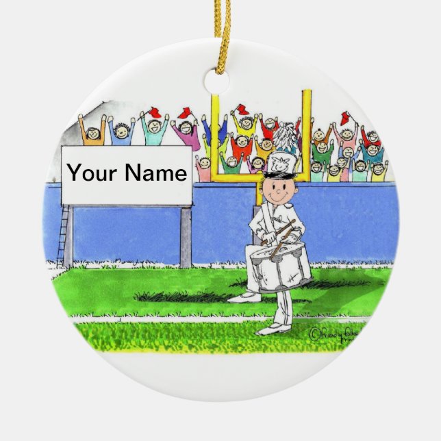 Band, Drum Snare - Male Ceramic Tree Decoration (Front)