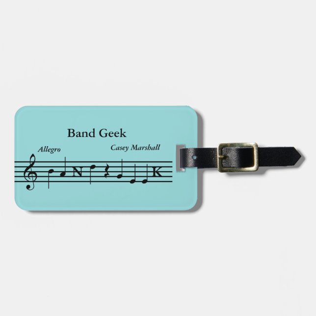 Band Geek Personalised Luggage Tag (Front Horizontal)