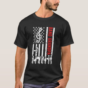 Band Grandpa American Flag Marching Band Grandpa T-Shirt