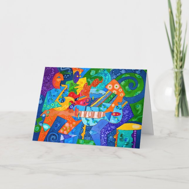 "Band Groove" Original painting by R.A.Brown© Holiday Card (Front)