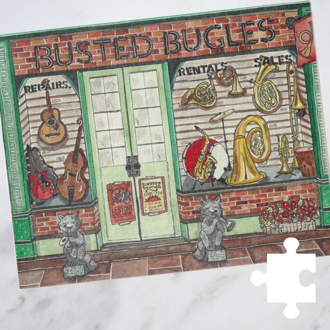 Band Instruments Music Shop Watercolor Jigsaw Puzzle (Creator Uploaded)