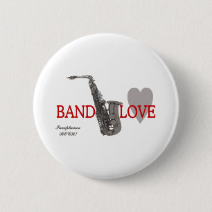 Band Love/ Saxophone 6 Cm Round Badge