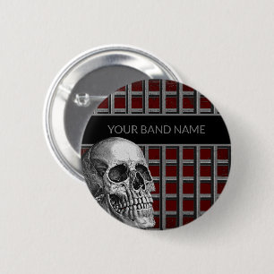 Band Merch Custom Name Skull Rock Roll Metal Music 6 Cm Round Badge