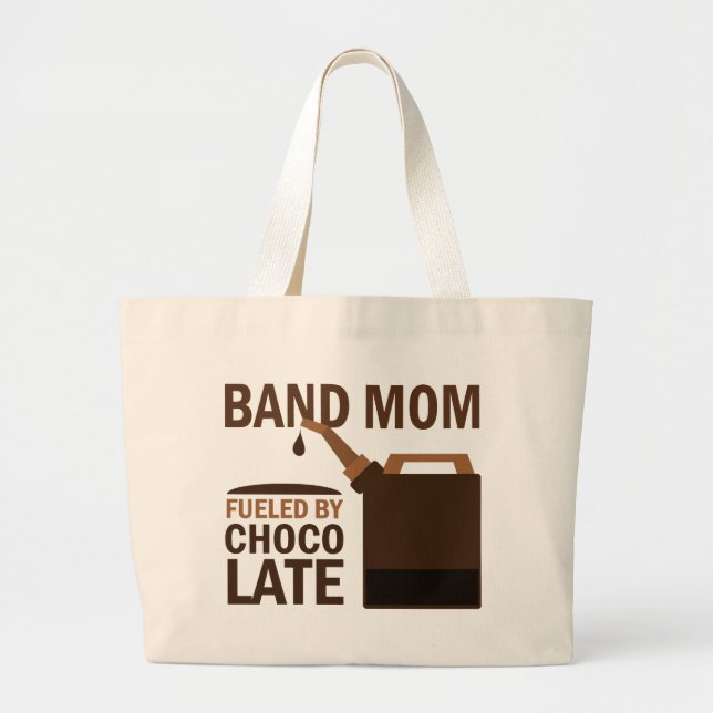 Band Mum (Funny) Chocolate Large Tote Bag (Front)