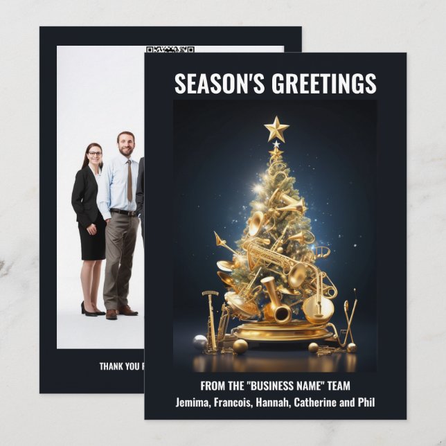 Band musical instruments christmas tree holiday  (Front/Back)