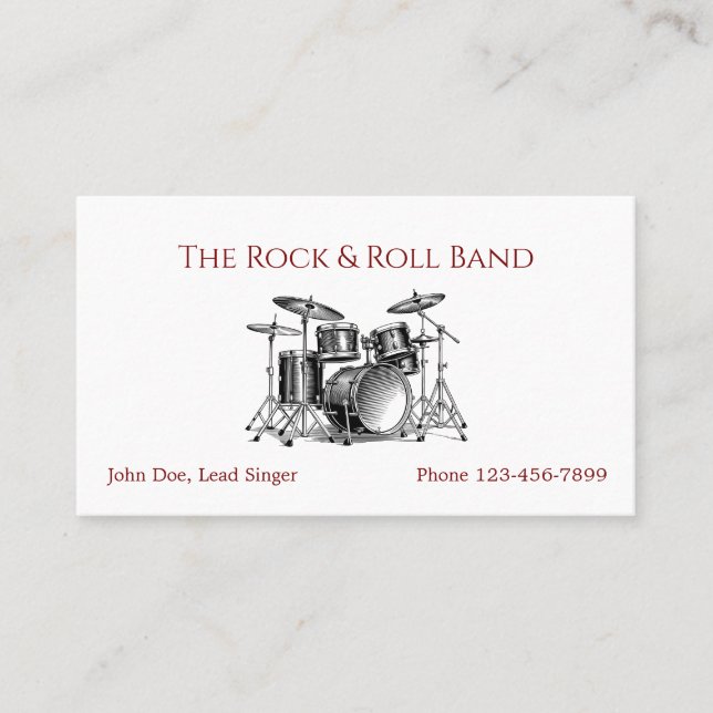 Band Musician Music Teacher Business Card (Front)