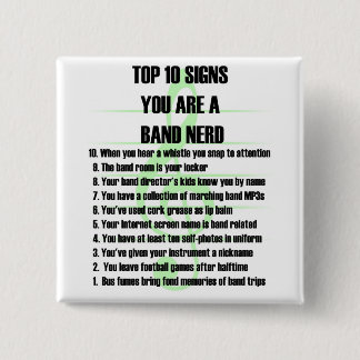 Band Nerd Top 10 15 Cm Square Badge