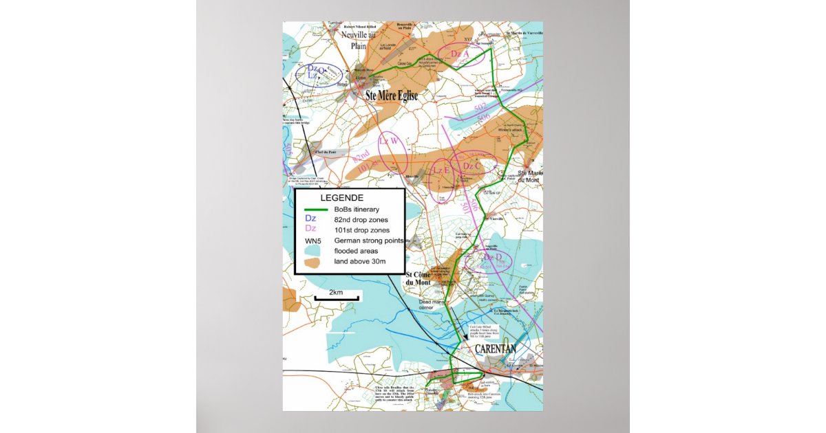 Band of Brothers map. Poster Zazzle
