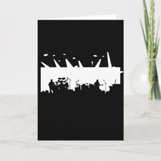 Band On Stage Concert Silhouette B&W Card