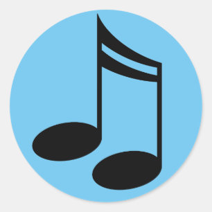 Band or Chor Musical Notes Round Stickers