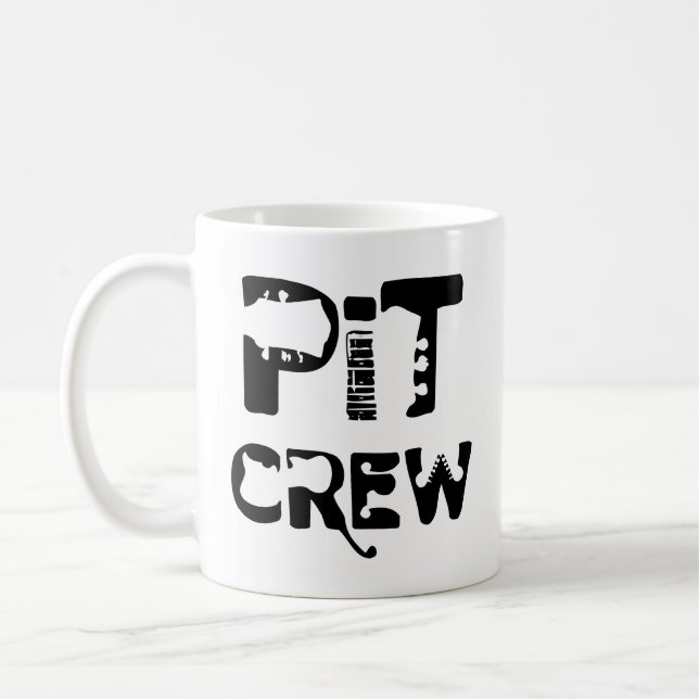 Band Pit Crew Musical Text Coffee Mug (Left)