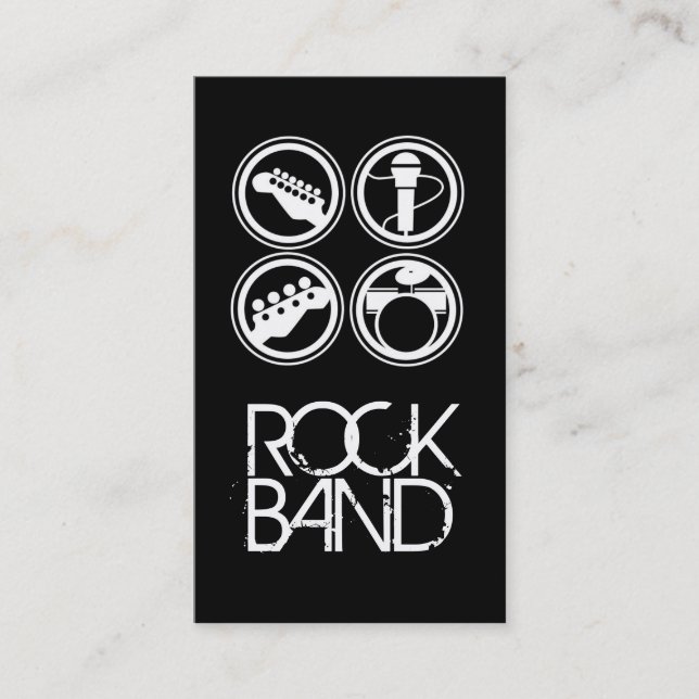 Band Rock Singers Performance Entertainment cool Business Card (Front)