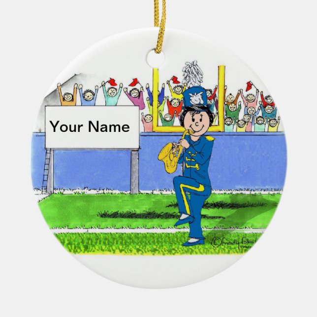 Band, Saxophone - Female Ceramic Tree Decoration (Front)