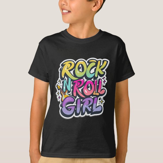 Band Shirts For Kids Rock N Roll Girl Rock And Rol (Front)