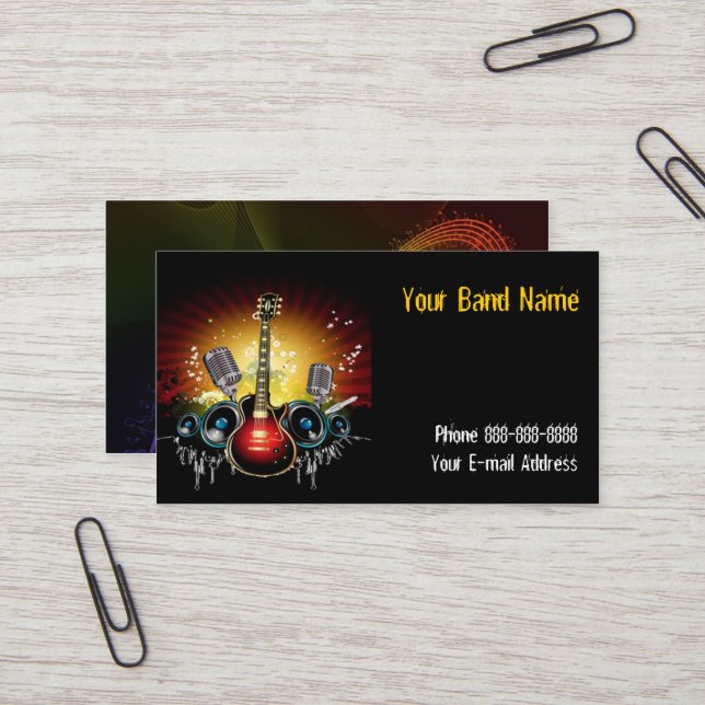 Band Singer Business Card (Front/Back In Situ)