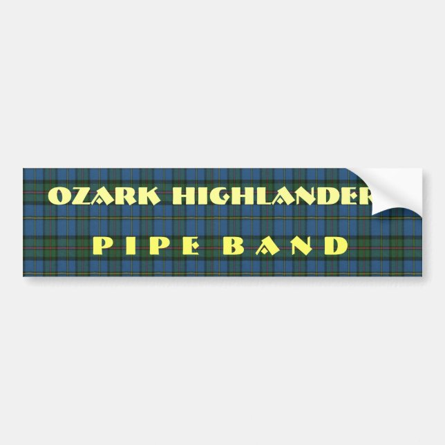 Band Tartan and text Bumper Sticker (Front)