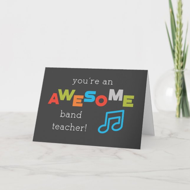 Band Teacher Appreciation Day Music Notes Awesome (Front)