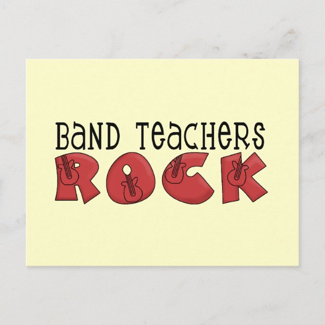 Band Teachers Rock Tshirts and Gifts Postcard (Front)