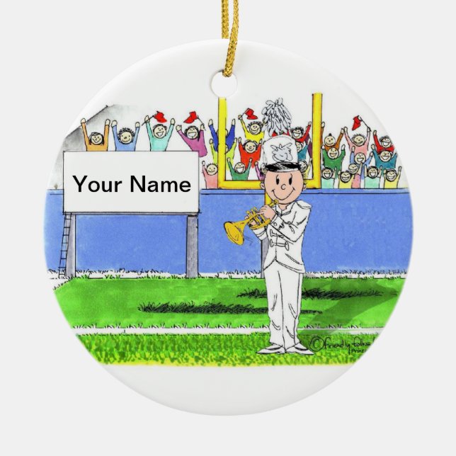 Band, Trumpet - Male Ceramic Tree Decoration (Front)