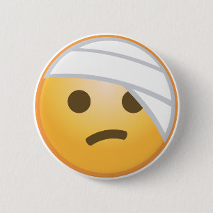 Bandage Face Emoji 6 Cm Round Badge