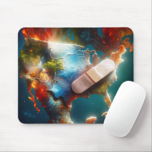 Bandage On a USA Map Mouse Mat