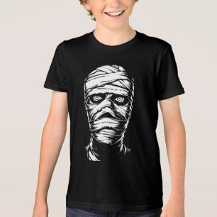 Bandaged Mummy Horror Pop Art Stare Tri-Blend Shirt
