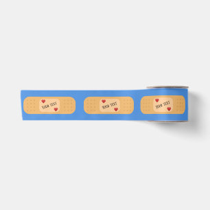 Bandaid patch plaster personalizable text  satin ribbon