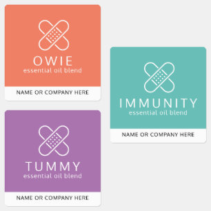 Bandaid RX Essential Oil Roller Bottle Labels