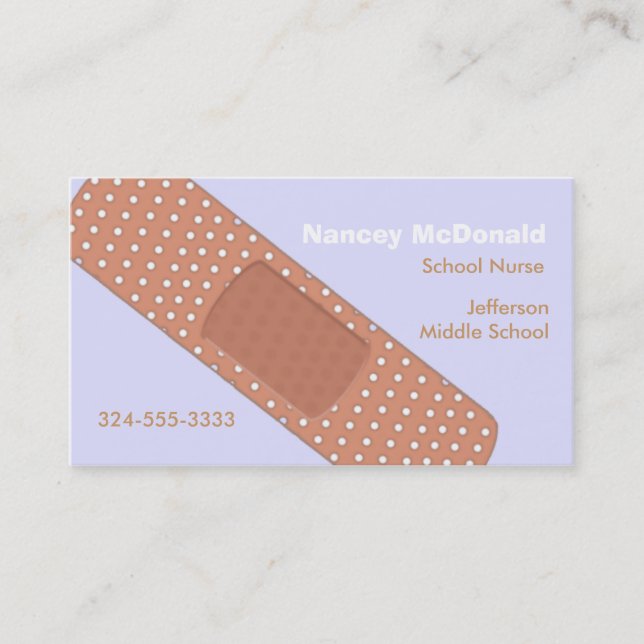 Bandaide School Nurse Business Card (Front)