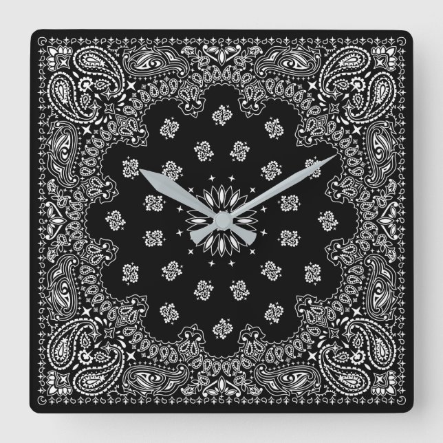 bandana paisley square clock (Front)
