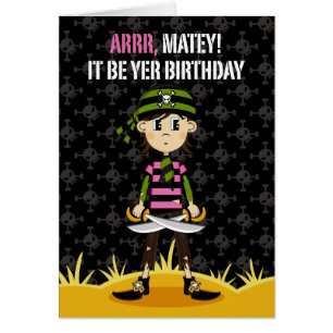 Bandana Pirate Girl Card