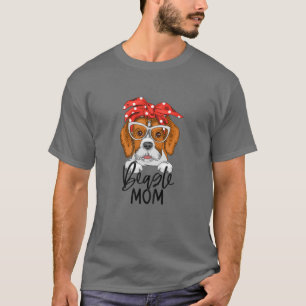 Bandanas Glasses Beagle Mum Best Dog Mum Ever Moth T-Shirt