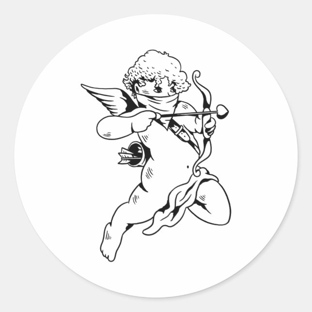 Bandanna cupid classic round sticker (Front)