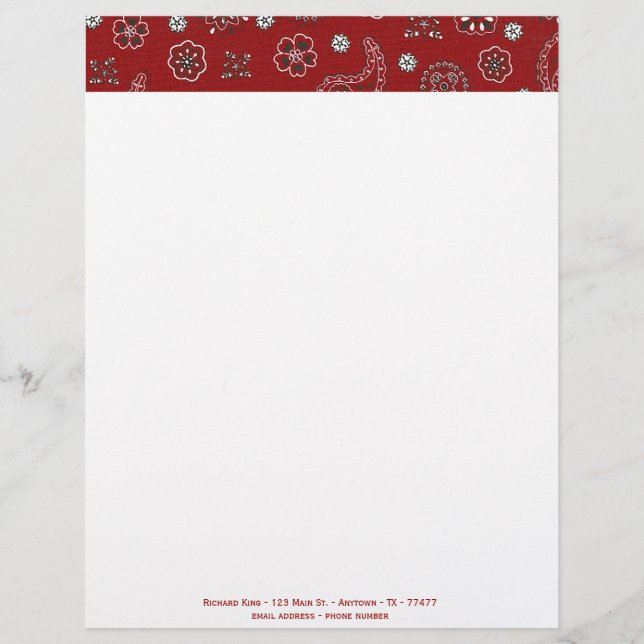 Bandanna Customisable Letterhead (Front)