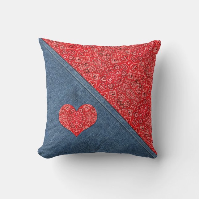 Bandanna Denim Combo Cushion (Front)