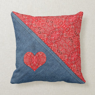 Bandanna Denim Combo Cushion