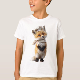 Bandanna Fox with Sun Hat Kids T-Shirt