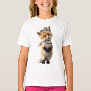 Bandanna Fox with Sun Hat Kids T-Shirt