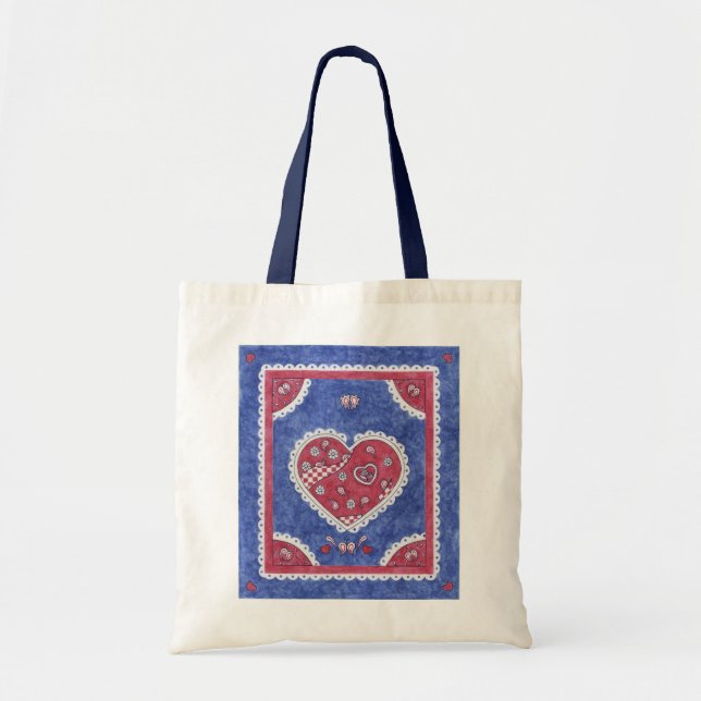 Bandanna Heart Tote Bag (Front)