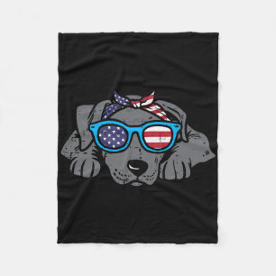 Bandanna Pitbull Pit American Usa 4th Of July Four Fleece Blanket