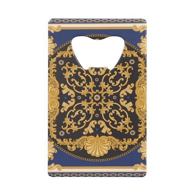 Bandanna Print: Black Blue Gold. (Front)