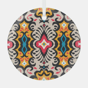 Bandanna Print: Vintage Paisley Silk. Glass Tree Decoration