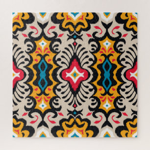 Bandanna Print: Vintage Paisley Silk. Jigsaw Puzzle