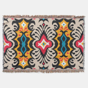Bandanna Print: Vintage Paisley Silk. Throw Blanket