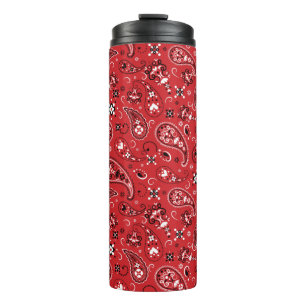 Bandanna Red Paisley Thermal Tumbler