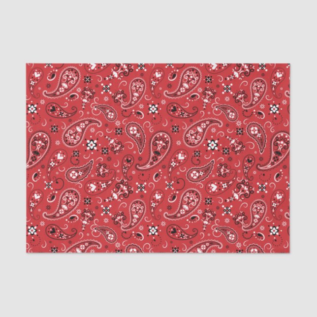 Bandanna Red Paisley  Tissue Paper (Front)