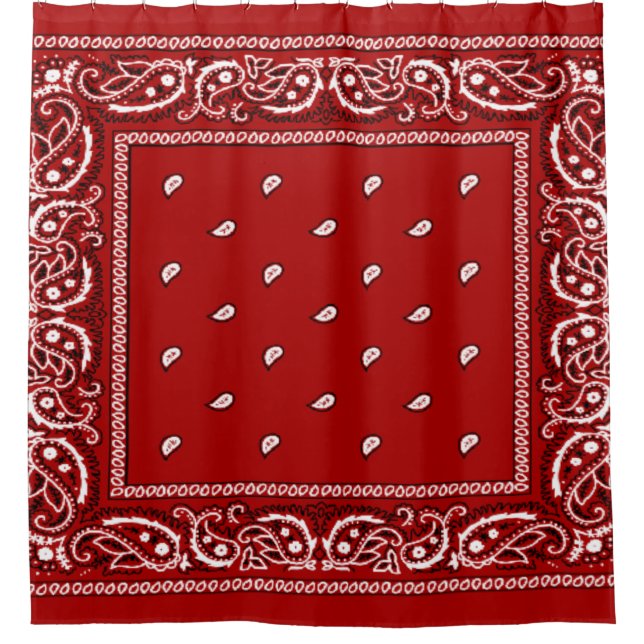 Bandanna Red Shower Curtain  (Front)
